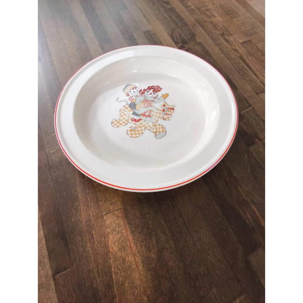 Vintage Raggedy Ann and Andy Plate Crooksville China Co Stoneware 1941 Camel